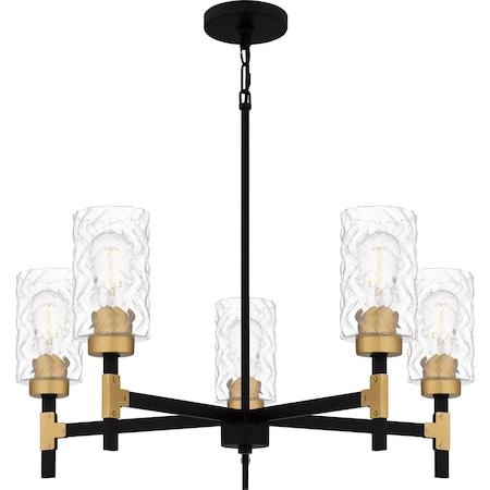 Quoizel Carly Chandelier 5 Lights Matte Black CAY5028MBK